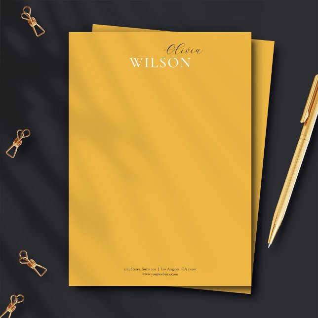 Minimalist Script Typography Mustard Yellow Card (Creator Uploaded)