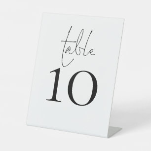 Minimalist Script Typography Wedding Table Number Pedestal Sign