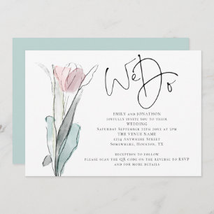 Minimalist Script We Do Photo QR Code Wedding Invi Invitation