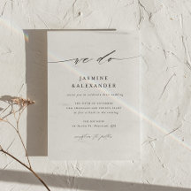 Minimalist Script We Do Wedding Invitation Card