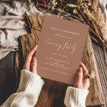 Minimalist Script Wedding Brown Evening Party  Invitation<br><div class="desc">Minimalist Script Wedding Soft Brown Evening Party.  A set handwritten style for Evening Party and the rest of the text you can easily personalise. The text and background colours can be changed to any or your choice via the customise further option.</div>
