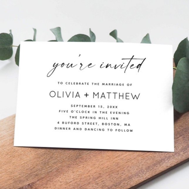 Minimalist Script Wedding - Clean Modern QR Code Invitation (Creator Uploaded)