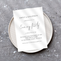Minimalist Script Wedding Evening Party
