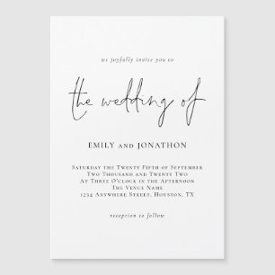 Minimalist Script Wedding Invitation Magnet