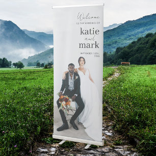 Minimalist Script Wedding Photo Welcome  Retractable Banner