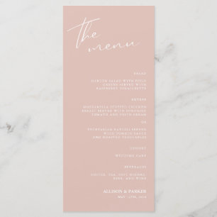 Minimalist Script Wedding Reception Menu