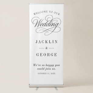 Minimalist Script Wedding Retractable Banner