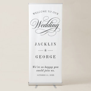 Minimalist Script Wedding Retractable Banner