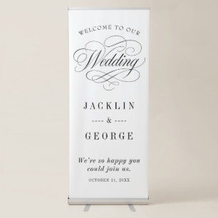 Minimalist Script Wedding Retractable Banner
