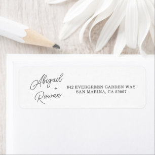 Minimalist Script Wedding Return Address Label