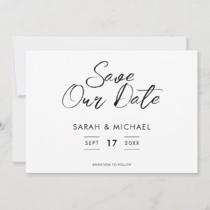 Minimalist Script Wedding Save The Date