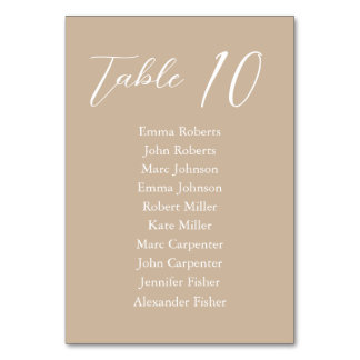 Minimalist Script Wedding Seating Plan Table Number