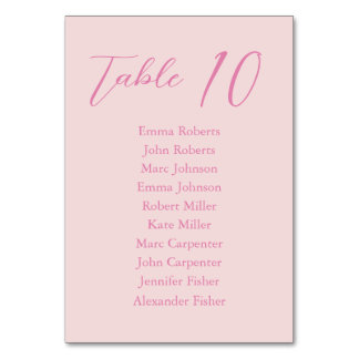 Minimalist Script Wedding Seating Plan Table Number
