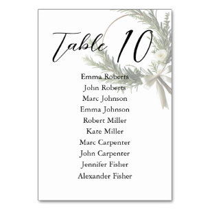Minimalist Script Wedding Seating Plan Table Number