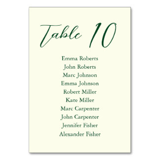Minimalist Script Wedding Seating Plan Table Number