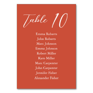 Minimalist Script Wedding Seating Plan Table Number