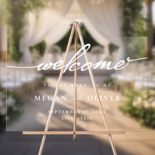 Minimalist Script Wedding Welcome Acrylic Sign