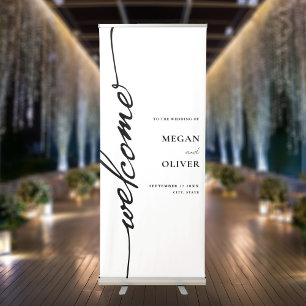 Minimalist Script Wedding Welcome Retractable Banner