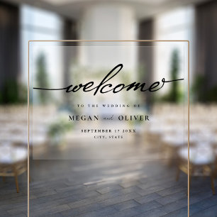 Minimalist Script Wedding Welcome Window Cling
