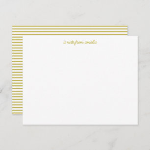 Minimalist Script Yellow Stripe Personalized Name Card