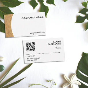 Minimalist sea sand photogtaphy QR Business Card