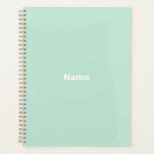 Minimalist seafoam mint green custom name or year planner