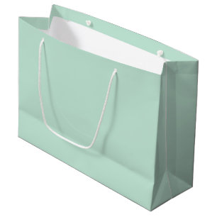 Minimalist seafoam mint green elegant solid plain large gift bag