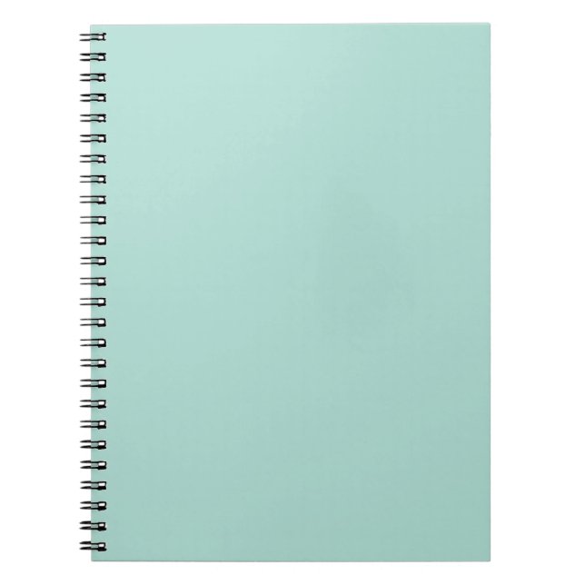 Minimalist seafoam mint green plain solid modern notebook (Front)