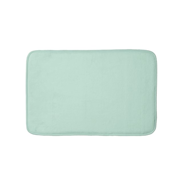 Minimalist seafoam mint green solid plain modern bath mat (Front)