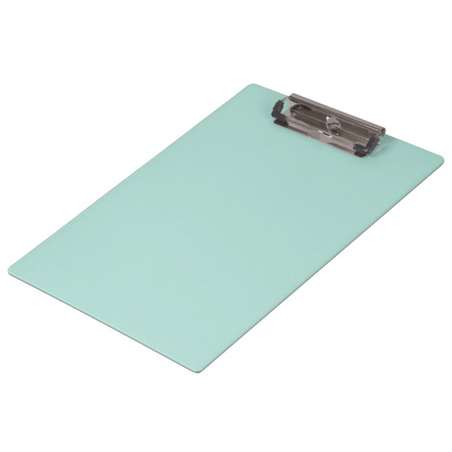 Minimalist seafoam mint green solid plain modern clipboard (Angled)