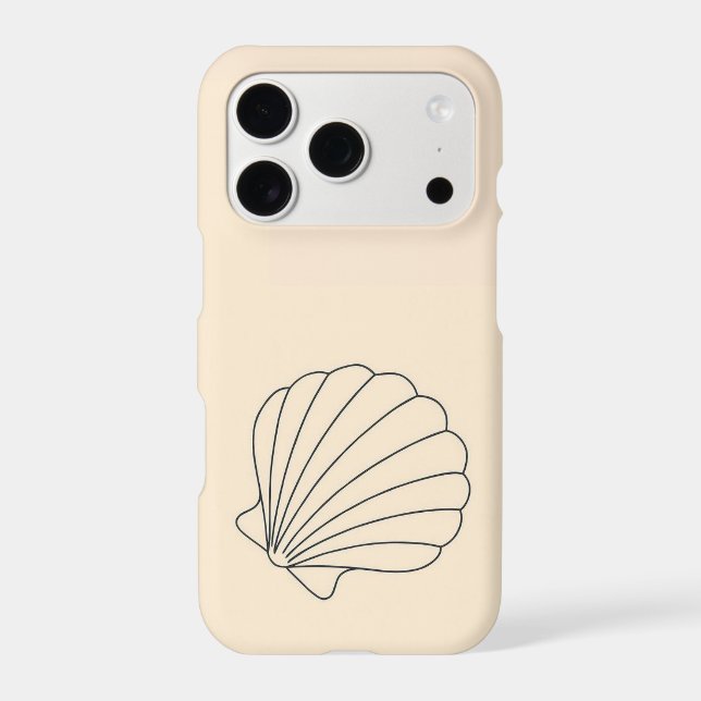 Minimalist Seashell Phone Case Beige Cream (Back)
