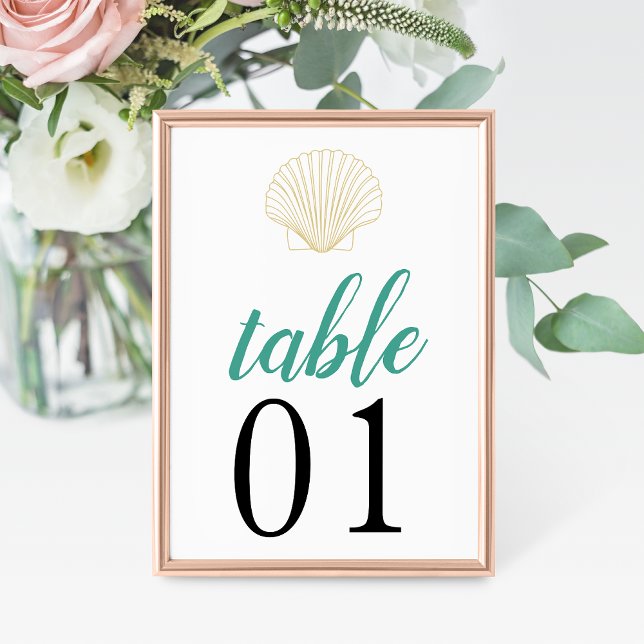 Minimalist Seashell Wedding Table Number (Creator Uploaded)