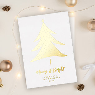 Minimalist Season's Greetings Christmas Tree  Foil Holiday Card
