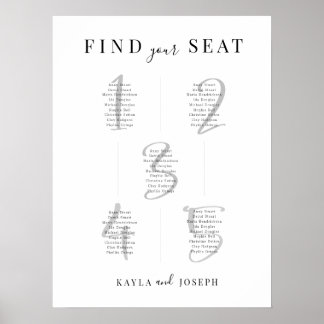 Minimalist Seating Chart Table 5 Sign Board