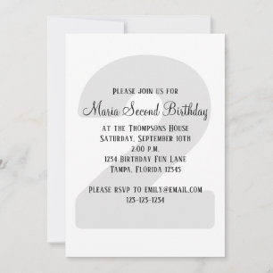 Minimalist Second Birthday Gender Neutral Template