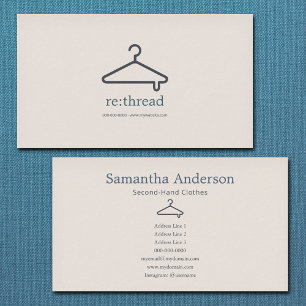 Minimalist Second-Hand Clothes Business Card