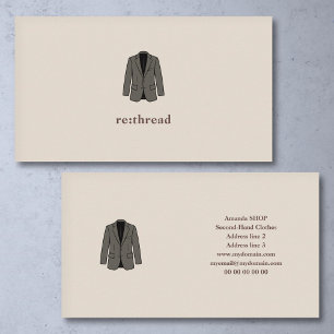 Minimalist Second-Hand Clothes Shop  Business Card