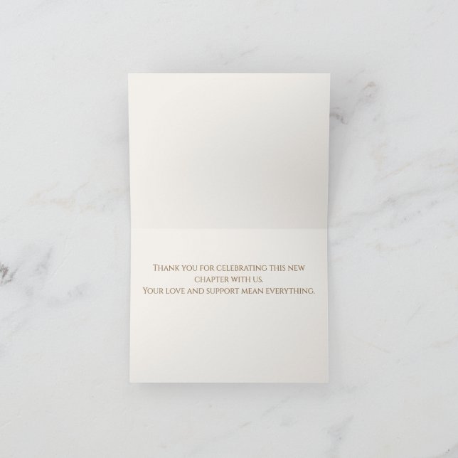 Minimalist Second Wedding Thank You Card (Inside)