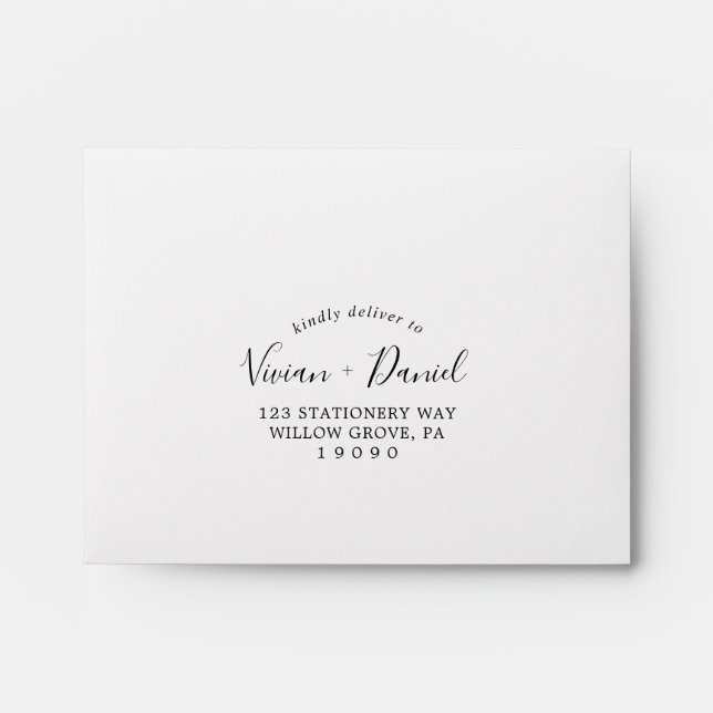 Minimalist Self-Addressed RSVP Envelope (Front)