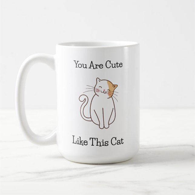 Minimalist Self Love Cat Mental Illness Booster Coffee Mug (Left)