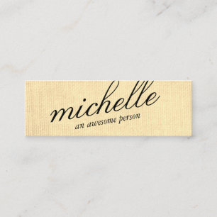 Minimalist Sepia Texture with Cursive Text Mini Business Card