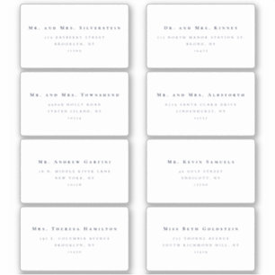 Minimalist Serif Text 8 Wedding Address Labels