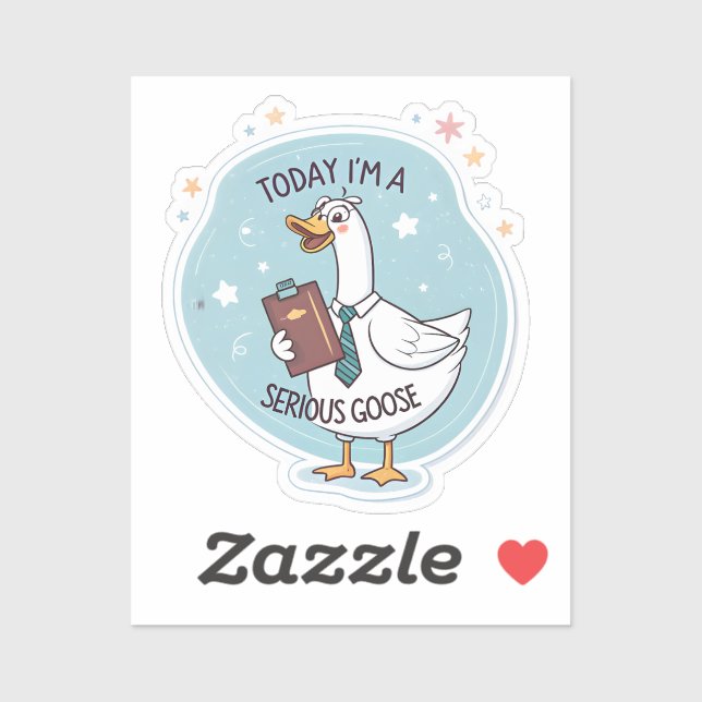 Minimalist Serious Goose Sticker – Funny Meme Bird (Sheet)
