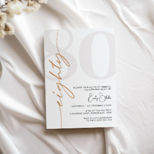 Minimalist Seventy 80th Birthday Party Invitation