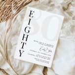 Minimalist Seventy 80th Birthday Party Invitation<br><div class="desc">This minimalist typography 80th birthday party invitation is perfect for a modern birthday party. The simple design features classic minimalist black and white typography with a modern feel. Customisable in any colour. Keep the design minimal and elegant, as is, or personalise it by adding your own graphics and artwork. For...</div>