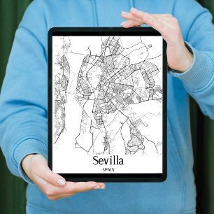 Minimalist Sevilla City Map Poster