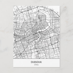 Minimalist Shanghai China Postcard