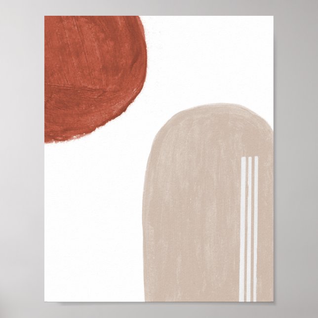 Minimalist Shapes Abstract Art Painting Print (Front)