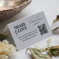 Minimalist Share The Love Qr Code | Wedding Photos