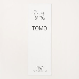 Minimalist Shiba Inu Customisable    Paw Line Zen  Yoga Mat